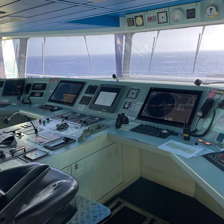 Interior bridge of ship
