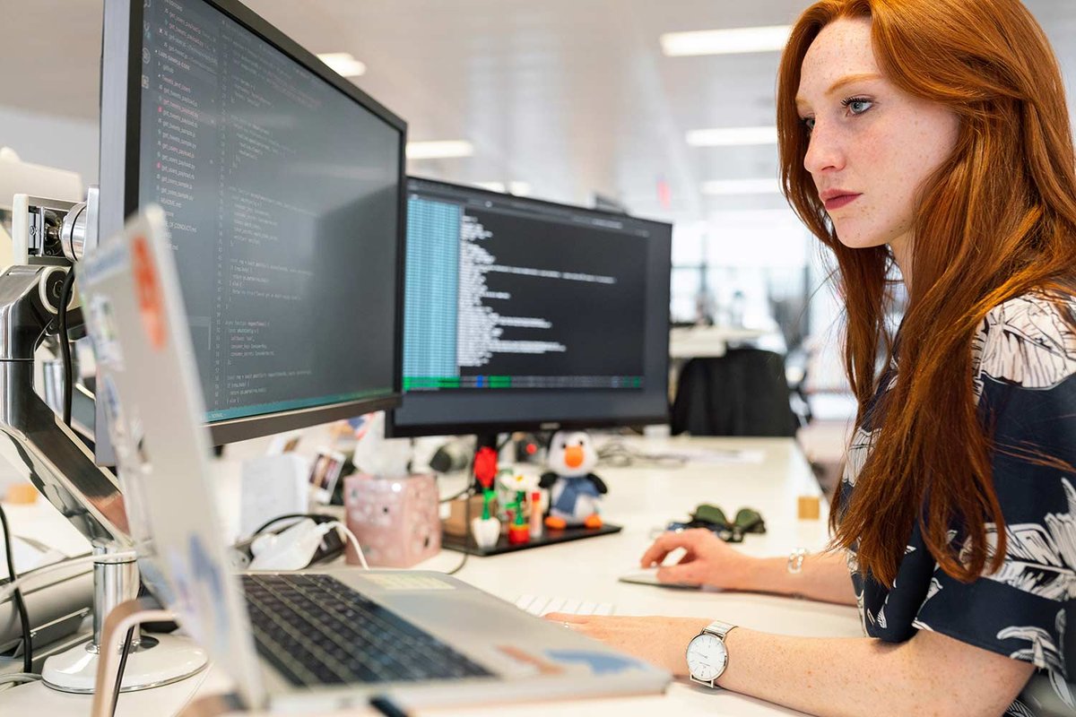 Woman working at a desk